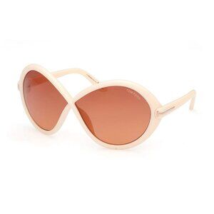 NEW TOM FORD FT1070/S 25T SUNGLASSES TF1070 25T IVORY WOMEN GEOMETRIC EYEWEAR